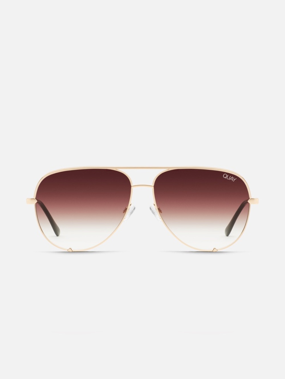 Quay Australia Gold Aviator Sunglasses with Brown Gradient Lenses